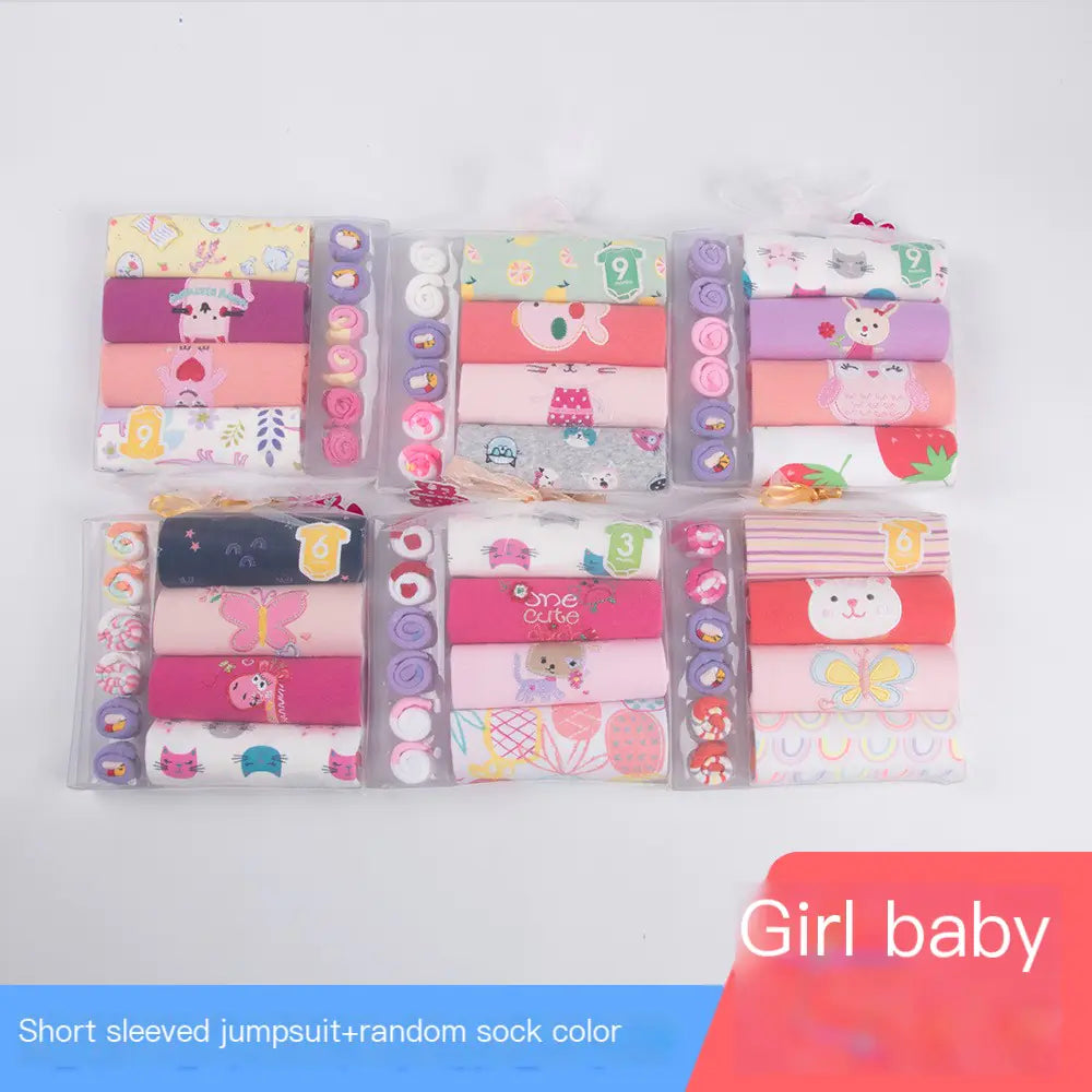 Baby Clothes Gift Set with Short Sleeve Bodysuit & Socks