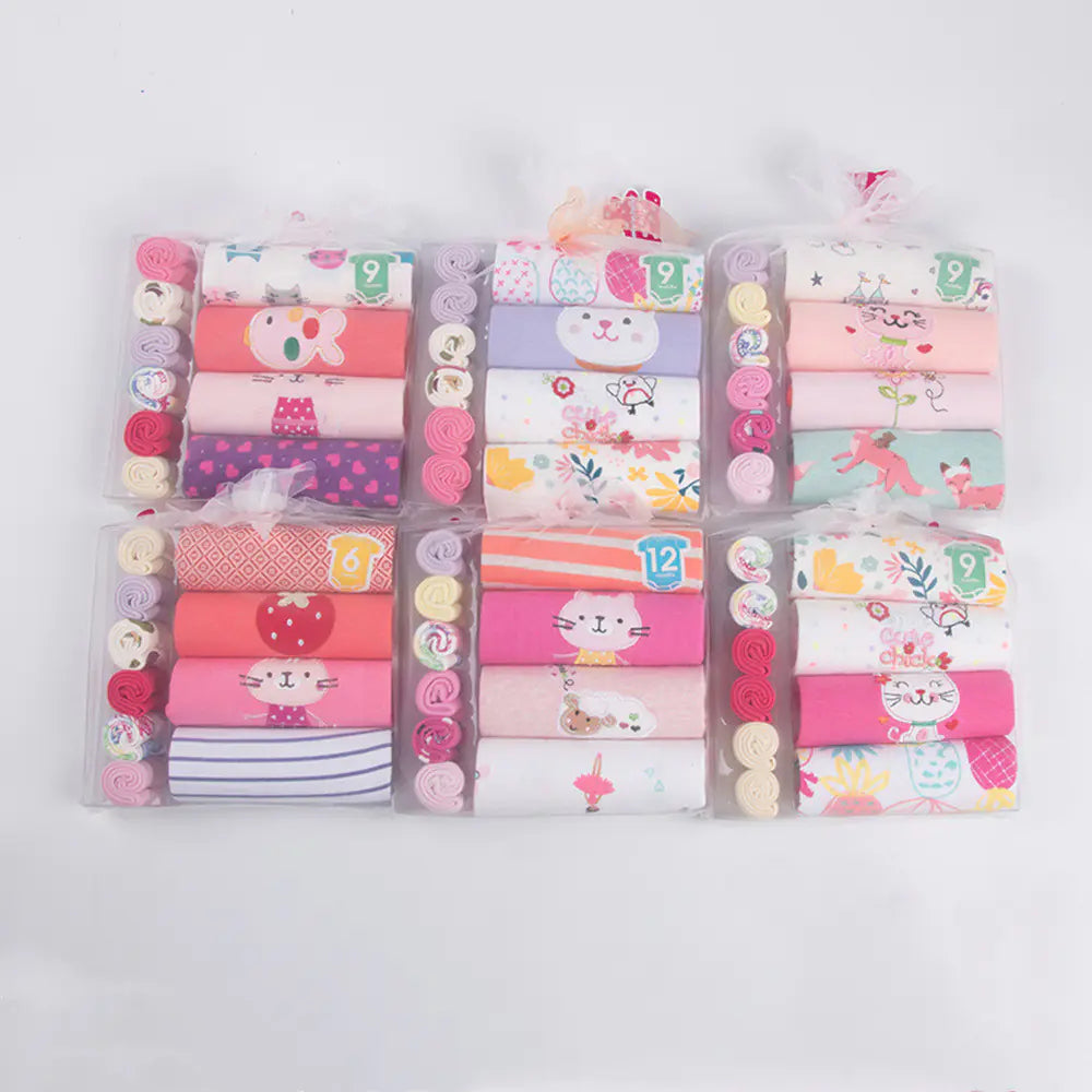 Baby Clothes Gift Set with Short Sleeve Bodysuit & Socks