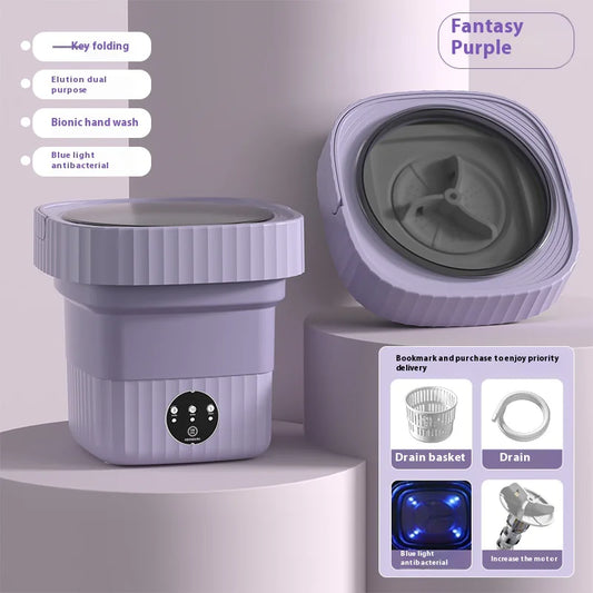 Mini Folding Washing Machine for Baby Clothes & Socks with Multiple Plug Options