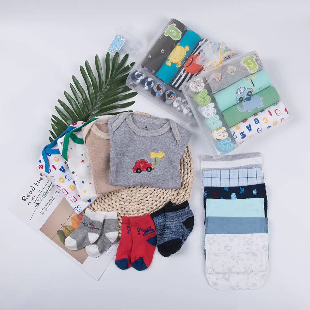 Baby Clothes Gift Set with Short Sleeve Bodysuit & Socks