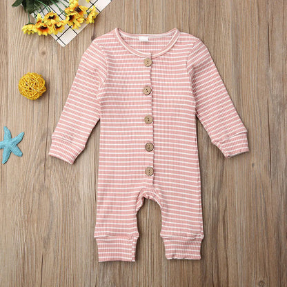 Autumn Winter Baby Striped Knitted Onesie
