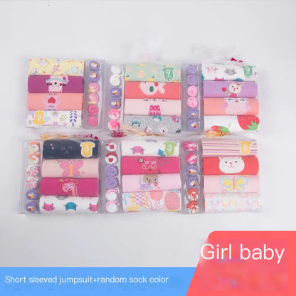 Baby Clothes Gift Set with Short Sleeve Bodysuit & Socks