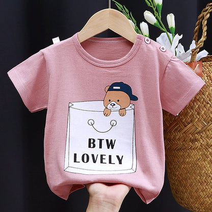 Korean Baby Clothes - Pure Cotton T-shirt for Kids