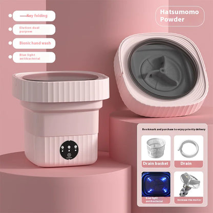 Mini Folding Washing Machine for Baby Clothes & Socks with Multiple Plug Options