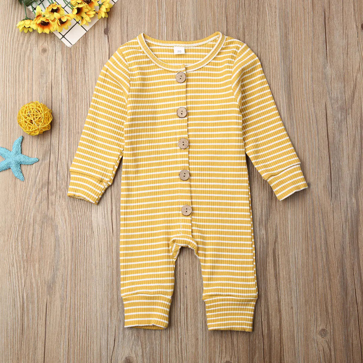 Autumn Winter Baby Striped Knitted Onesie