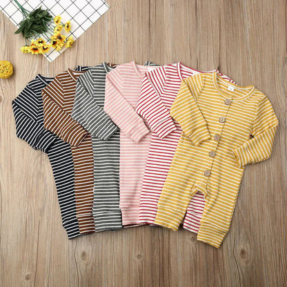 Autumn Winter Baby Striped Knitted Onesie