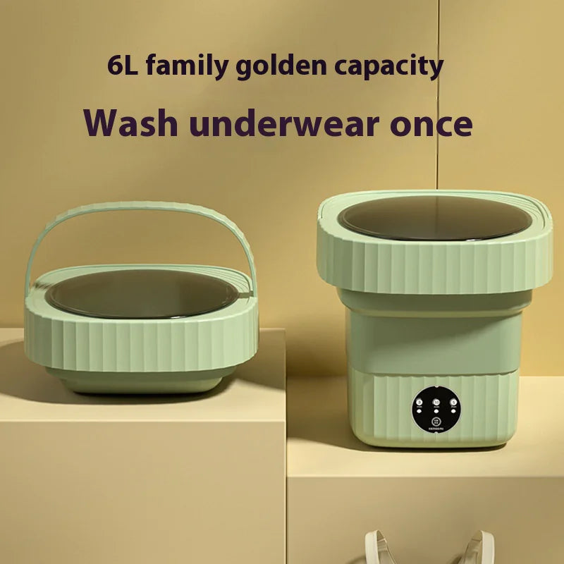 Mini Folding Washing Machine for Baby Clothes & Socks with Multiple Plug Options