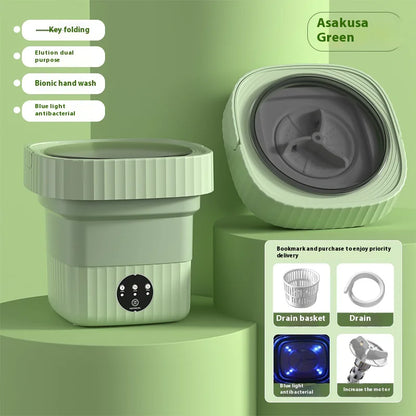 Mini Folding Washing Machine for Baby Clothes & Socks with Multiple Plug Options