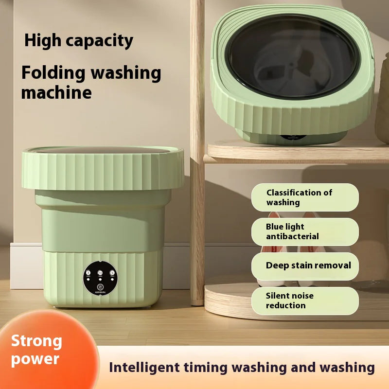 Mini Folding Washing Machine for Baby Clothes & Socks with Multiple Plug Options