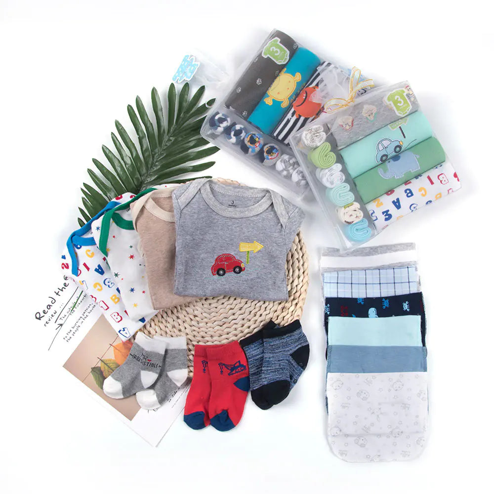 Baby Clothes Gift Set with Short Sleeve Bodysuit & Socks