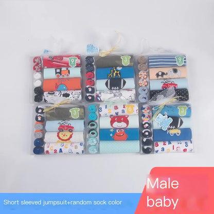Baby Clothes Gift Set with Short Sleeve Bodysuit & Socks